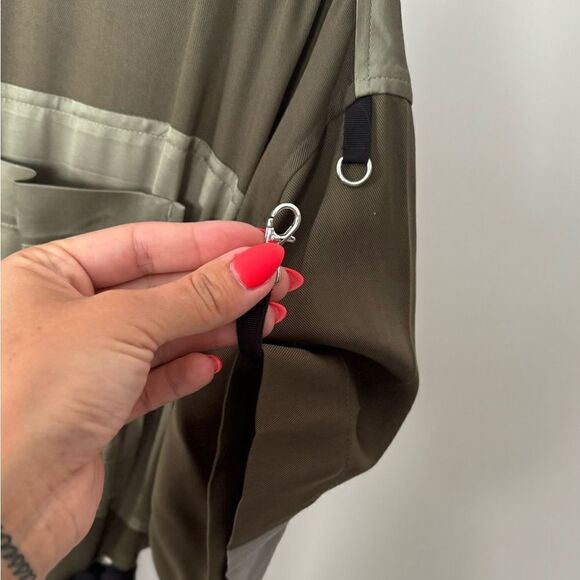 ⭕️ DIESEL Dress Olive green Satin Medium - Picture 4 of 11